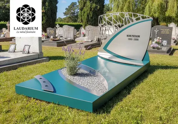 Monument funéraire moderne avec de la couleur