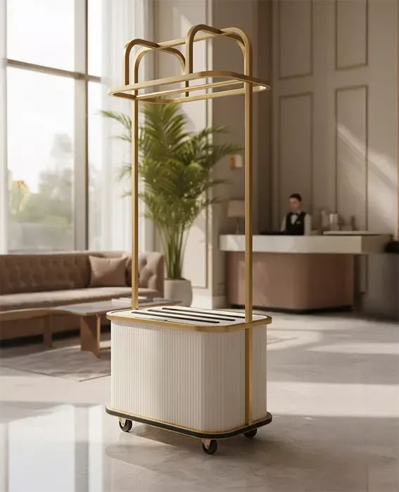Photo d'un chariot porte bagages pour un hôtel de luxe