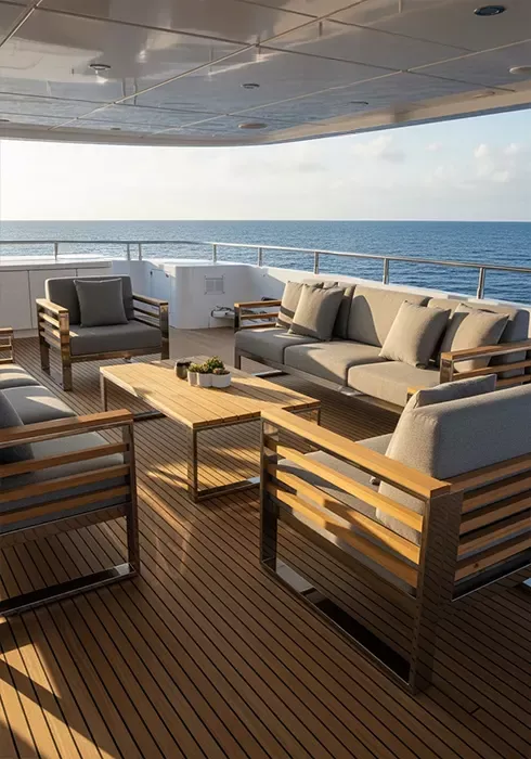 Meubles d'ext&eacute;rieur maritimes pour la terrasse en inox